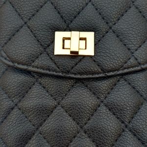 Black Quilted Phone Crossbody